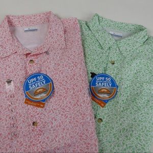 Columbia Super Slack Tide Omni Shade UPF 50 PFG Button Up Shirt Bundle Set NWT